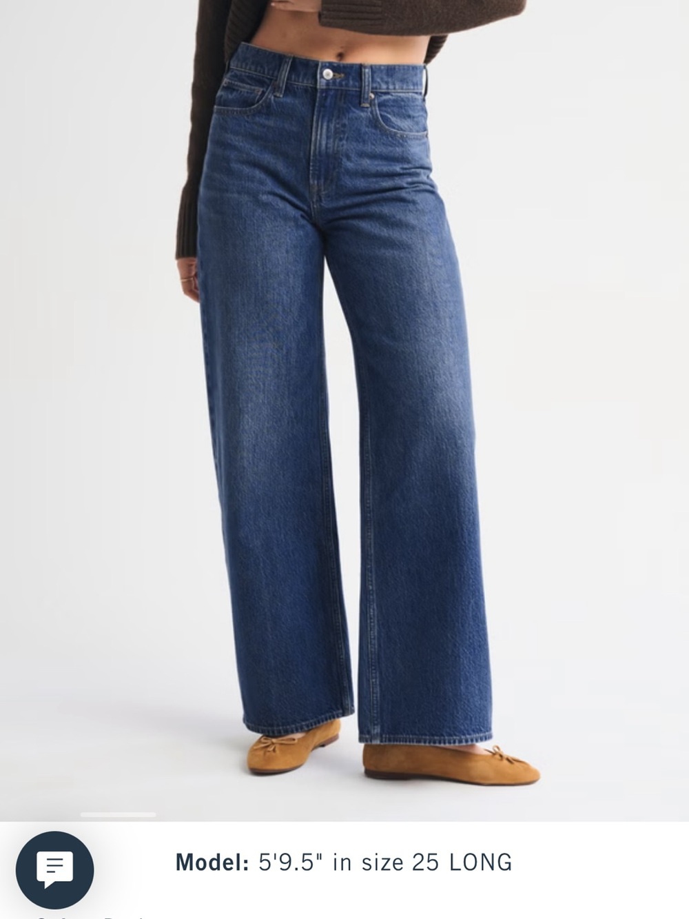 Abercrombie & Fitch Wide-Leg Jeans in Deep Blue
